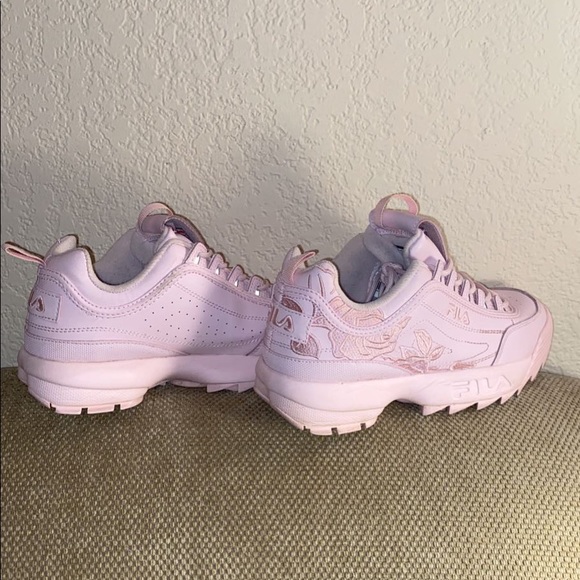 pink rose fila shoes